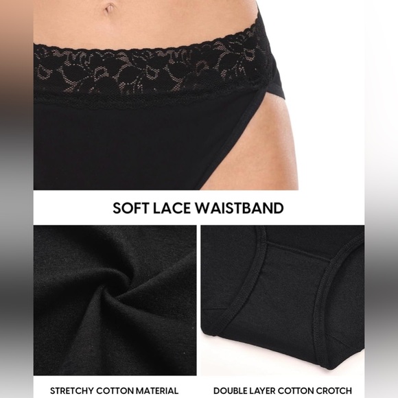 RHYFF Women’s Underwear Panties High Cut Lace Panty Stretch Soft Hipster - NWT - Picture 7 of 10